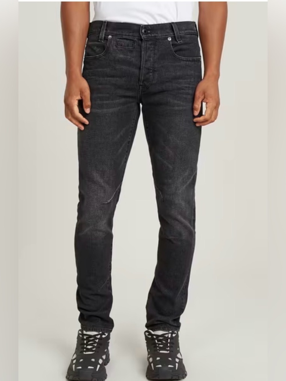 G-Star RAW Mens D-Staq 5-Pkt Slim Black Jeans Size 32x30 Button Fly